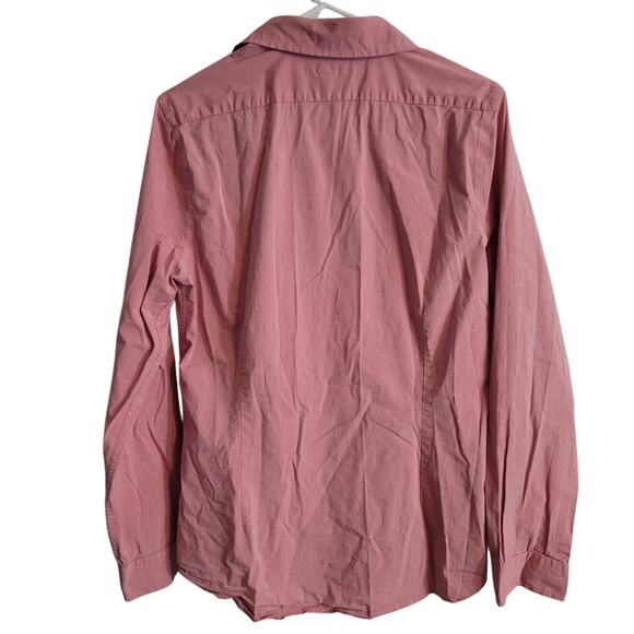 EXPRESS 1MX Men Red Chambray Dress Shirt M 15-15.5 Extra Slim Minimalist Career - Picture 4 of 7